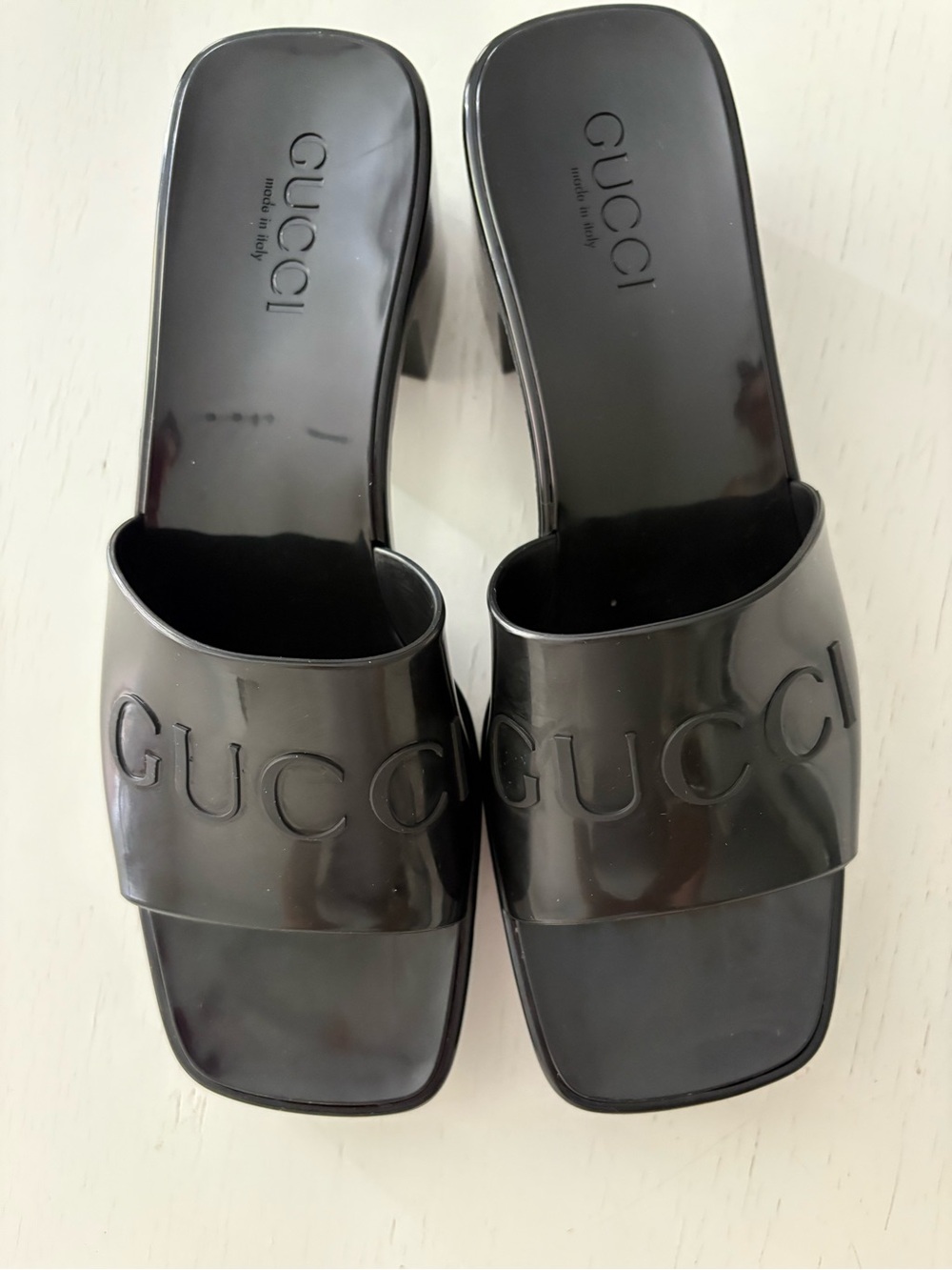 Gucci Black Platform Slide Sandals - Women's
